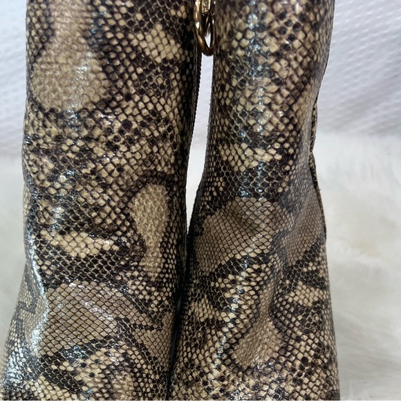 ASOS Women's Snakeskin Ankle Boot Booties Boho Block Heel Side Zip Up Size 5 - Picture 10 of 15